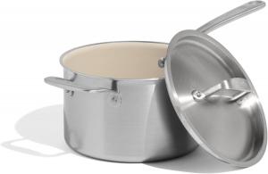 Сотейник Made In Cookware с антипригарным покрытием и крышкой 3,7 л, серебряный
