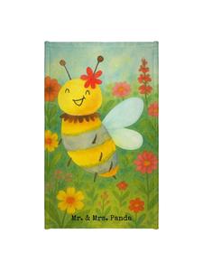 Mr. & Mrs. Panda Полотенце с изображением пчелы и цветов, без надписи, белого цвета