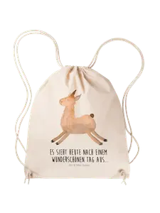 Спортивная сумка Mr & Mrs Panda Sportbeutel Lama Springen, кремовый