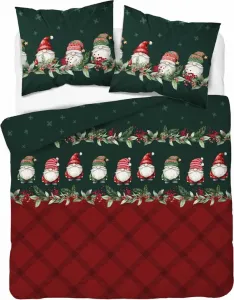 Постельное белье, фланелевое, теплое, зимнее 160х200 5618a Рождество, гномы Detexpol