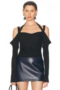 Топ с открытыми плечами The Attico, Black