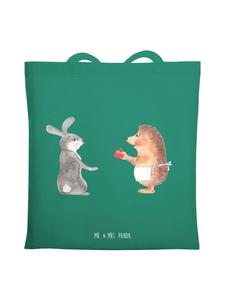 Сумка-шоппер с рисунком кролика и ежа, без преувеличения, мятно-зеленого цвета Mr. & Mrs. Panda