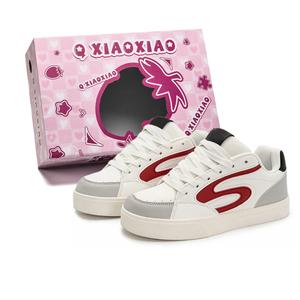 Circle small Скользоустойчивые износостойкие легкие низкие скейтерские кроссовки с эффектом увеличения роста унисекс белый серый красный, цвет White Gray Red