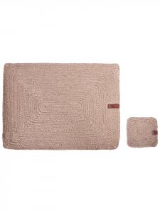 Beliani Набор из 12 салфеток и подставок под стаканы SALTBUSH в цвете