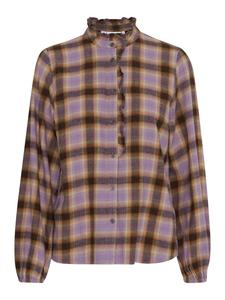 Рубашка с оборкой PZKATELYN, классический крой, в клетку Irish Cream Check PULZ Jeans