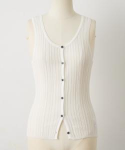 Прозрачная ребристая майка из хлопка и модала с иглопрокалыванием Colony 2139, цвет White