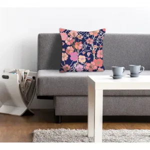 Декоративная подушка queence Sergey с гвоздиками, наволочка без наполнителя, 1 шт. Queence, Violett/rosa + bedruckt