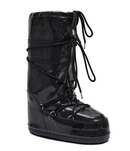 Зимние ботинки Moon Boot на толстой подошве с блестками, черный
