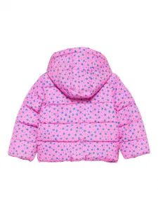 Стеганая куртка со звездным принтом Stella McCartney Kids, розовый