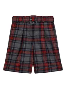 Клетчатые шорты с поясом Dolce & Gabbana Kids, серый