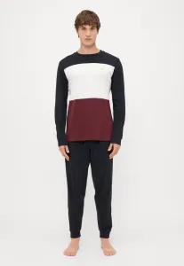 Пижама Pier One, Black/Bordeux/White