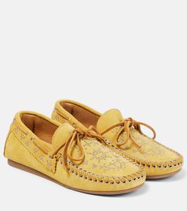 Замшевые мокасины Freen с декором Isabel Marant, Straw