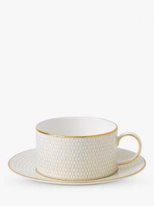 Фарфоровая чашка Gio Gold Bone China с блюдцем, 235 мл, белый/золотой Wedgwood, ite/Gold