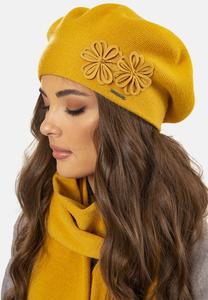 Шапка 7007 BERET AND SCARF SET Vivisence, цвет honey