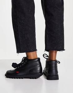 Черные кожаные ботинки на плоской подошве Kickers Kick Hi