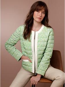 Пуховик с принтом резеда-экрю creation L