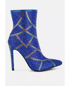 Ботинки High Roller на шпильках, украшенные стразами Rag & Co, синий