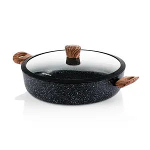 Сковорода с крышкой - Ø 32 см - Индукционная - Черный мрамор Westinghouse