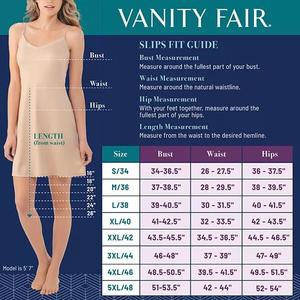 Петтислип с разрезом Vanity Fair Satin Glance — 20 дюймов. - 11760 Vanity Fair, белый