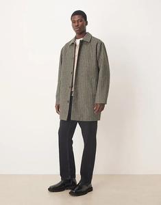 Пальто средней длины ASOS DESIGN в зеленую клетку