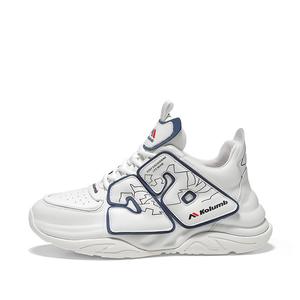 Колумб повседневные туфли мужские бело-синие