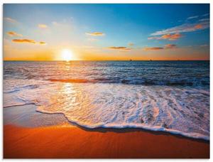 Стеклянная картина Artland Sonnenuntergang und das Meer, 80x60x2 см, синий