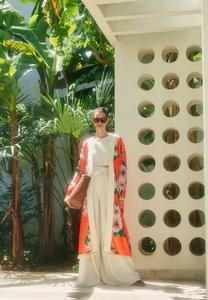 Летняя куртка FLORAL PATTERNED DETAILED Touché Privé, оранжевый