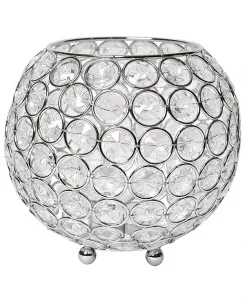 Круглый подсвечник в форме чаши из хрусталя Elipse, ваза для цветов, центральный элемент свадебного декора Elegant Designs, chrome