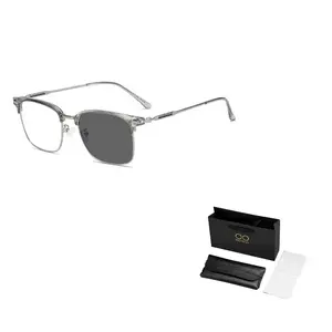 MUYKUY Унисекс солнцезащитные очки в стиле броулайн, MK372YJ-004 Gunmetal Frame with Transparent Gray-Transparent Gradient Gray