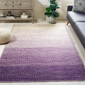 Ковер SAFAVIEH, 153 x 244 см, Natural Fiber Collection, Natural & Purple, ручной работы боембре из джута, идеален для помещений с высокой проходимостью в гостиной, спальне (NFB263V)