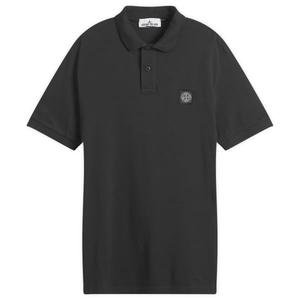 Поло с нашивкой и логотипом Stone Island, черный