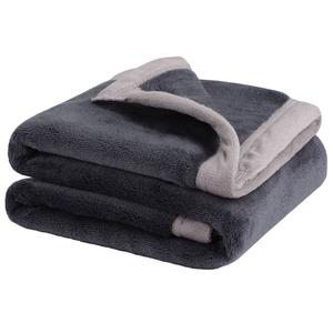 Фланелевое флисовое одеяло, мягкое, теплое, с широкой подшивкой, размеры 23 x 30 дюймов. PiccoCasa, цвет Slate Gray