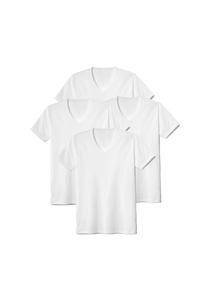 Мужская футболка, 4 шт в упаковке - Natural Benefit, V-образный вырез, одинарный джерси CALIDA, белый