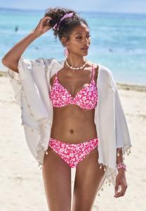 Топ бикини Vivance Bikini top, Neonpink-Weiß/Neon Pink