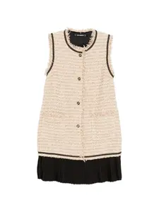 Мини-платье из букле Karl Lagerfeld, бежевый