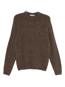 Свитер Canali с круглым вырезом в крапинку, коричневый