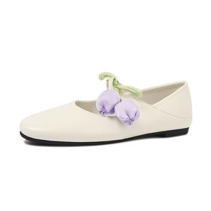 Туфли Мэри Джейн на плоской подошве женские CAMEIDO, White