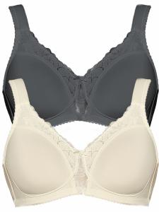 Бюстгальтер без косточек Viania 2er Pack Soft BH Helga, цвет cream graphite