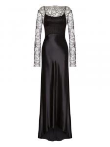 Alberta Ferretti атласное платье макси, черный