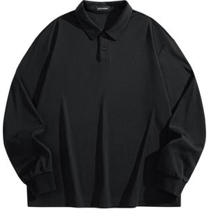 Футболка мужская с длинным рукавом и отложным воротником Stretch PEACEBIRD MEN, raven 1