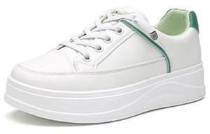 Кеды, скейтборд обувь женская средняя высота Dusto, белый/зеленый