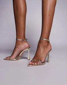 Босоножки на каблуке Simmi London Pearr с зеркальным золотым покрытием