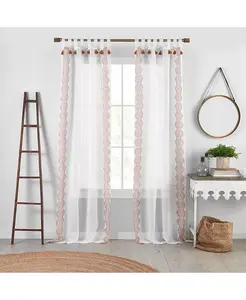 Прозрачная штора Shilo Boho с кисточками на верхней части окна Elrene Home Fashions, terracotta