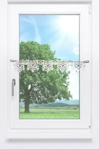 Занавеска для кафе из кружева Plauen - очаровательная (Ш x В) 80 см * 12 см, розовая/розовая Plauener Spitze