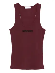 Ребристая майка с вышитым логотипом Patrizia Pepe, фиолетовый