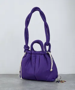 Пуховая сумка кинчаку 2WAY сумка-тоут на завязках через плечо Nomine, цвет Purple