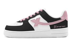 XTEP Кроссовки Air Force One с низким верхом для скейтборда, устойчивые к скольжению, женские, белые, черные, розовые
