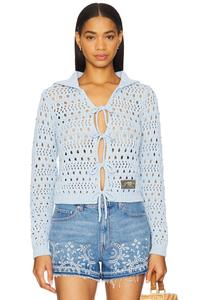 Кардиган на завязках Ganni, soft chambray