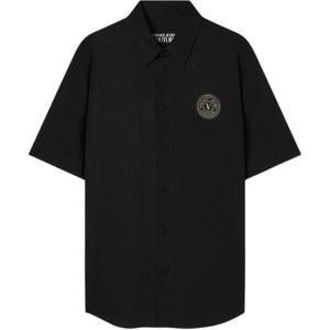 Поло с V-эмблемой VERSACE JEANS COUTURE, черный