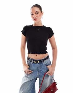 Футболка с черным ажурным узором Cotton On